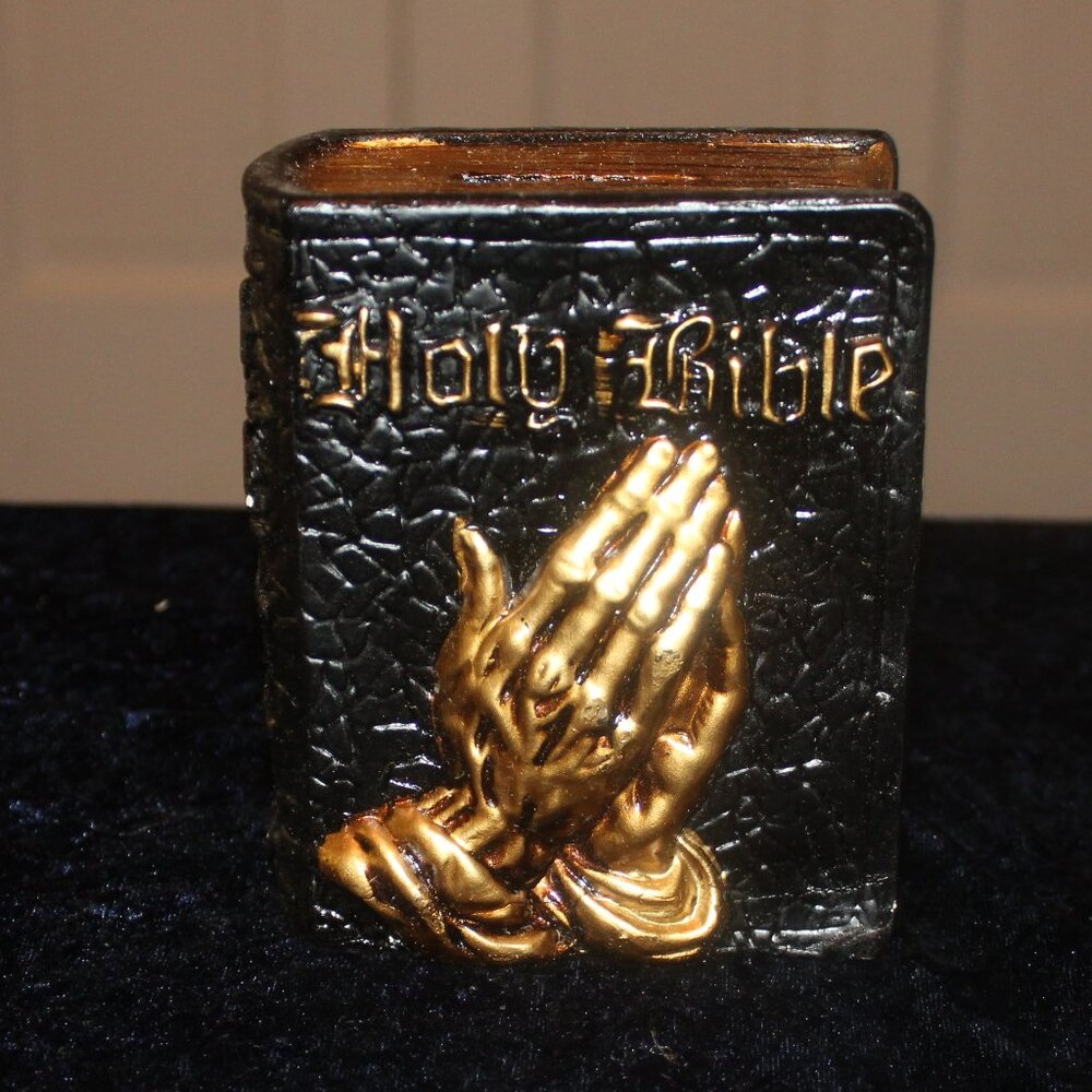 Vintage Praying Hands Bible Bank
